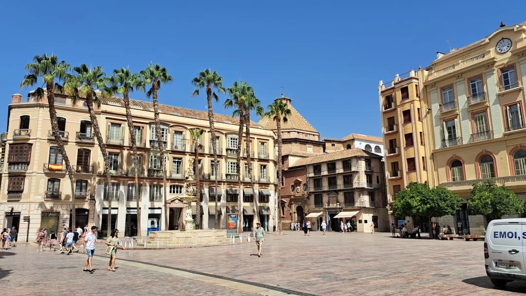 Malaga historic center street architecture