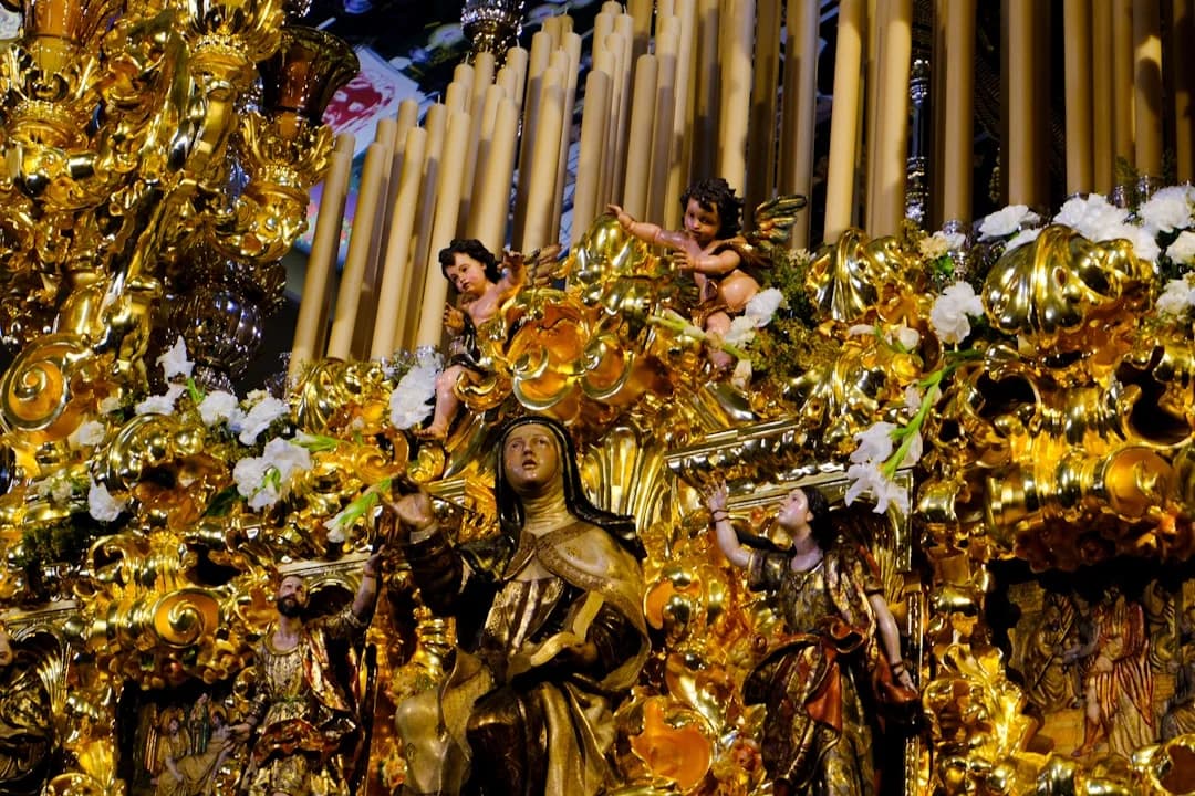 Semana Santa Malaga procession sunny day
