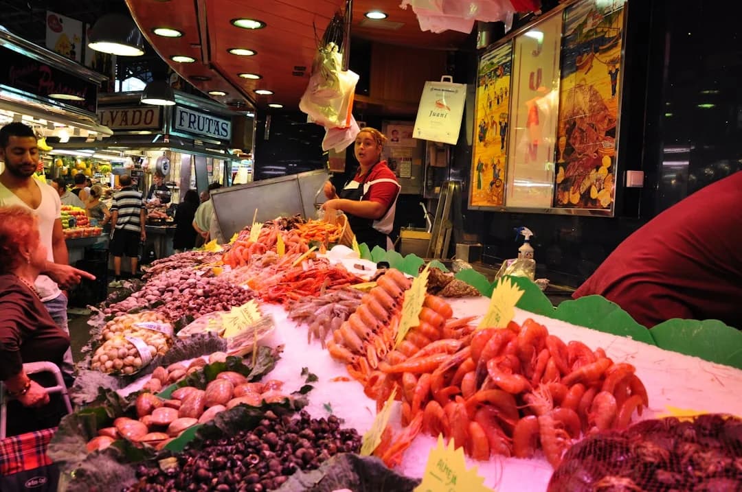 fresh prawns seafood tapas spain