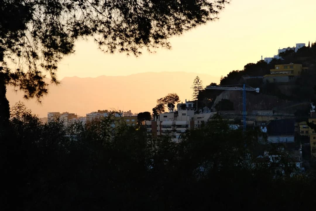 Malaga old town sunset