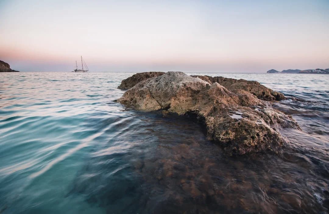 Malaga beach calm water