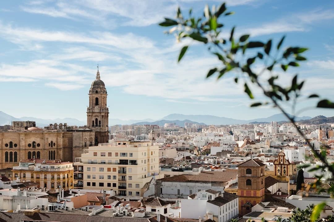 Malaga city apartments skyline